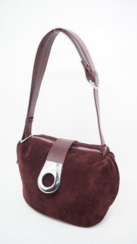 Сумка багет натуральна замшева зі шкіряною ручкою ARTiS Bags 1814 206-4925 бордова 1814 206-4925 фото