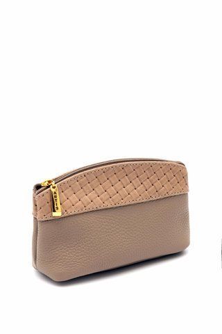 Косметичка жіноча з натуральної шкіри ARTiS Bags 1234 140-140 бежева на блискавці 1234 140-140 фото