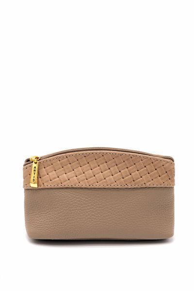Косметичка жіноча з натуральної шкіри ARTiS Bags 1234 140-140 бежева на блискавці 1234 140-140 фото