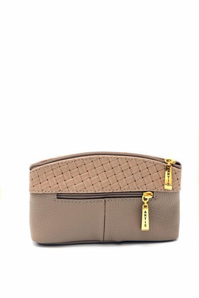 Косметичка жіноча з натуральної шкіри ARTiS Bags 1234 140-140 бежева на блискавці 1234 140-140 фото