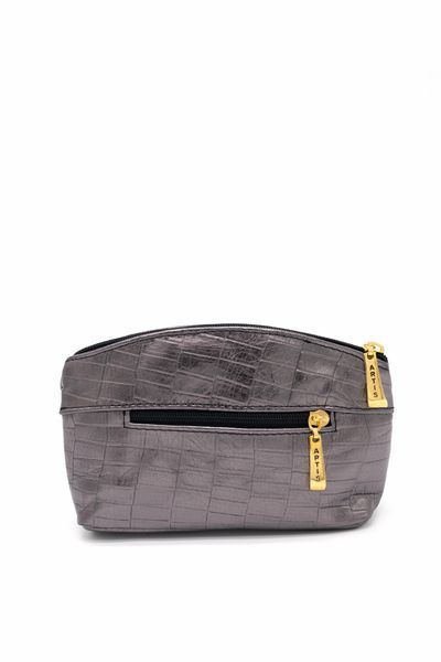 Косметичка женская из натуральной кожи ARTiS Bags 1234 308 серебряная на молнии 1234 308 фото