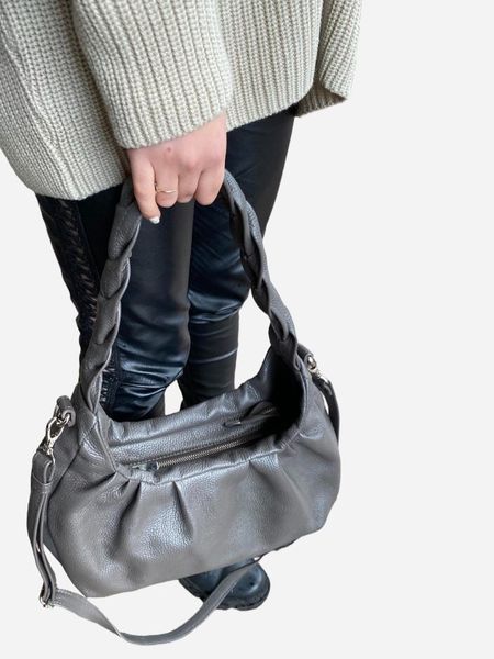 Сумка багет седло женская из натуральной кожи средняя ARTiS Bags 1784 4629 Серая (6501014133) 1784 4629 фото