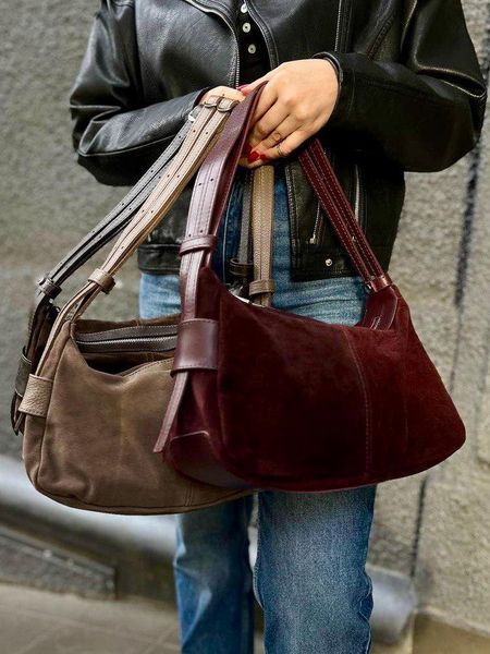 Сумка багет замшева шкіряна середня бордова ARTiS Bags 1820206-4925 1820206-4925 фото
