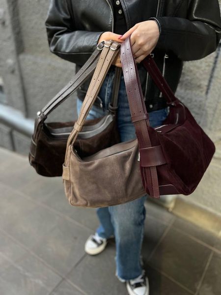 Сумка кросс-боди женская замшевая средняя темно-бежевая ARTiS Bags 1820 207-4222 1820 207-4222 фото