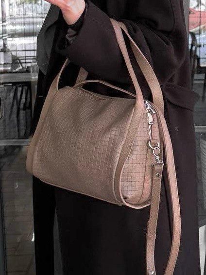 Сумка шкіряна з короткими ручками ARTiS Bags 1712 4815-4222 темно-бежева 1712 4815-4222 фото