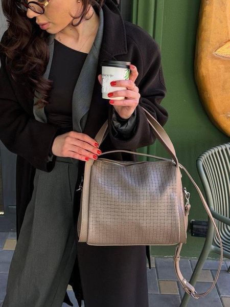 Сумка шкіряна з короткими ручками ARTiS Bags 1712 4815-4222 темно-бежева 1712 4815-4222 фото