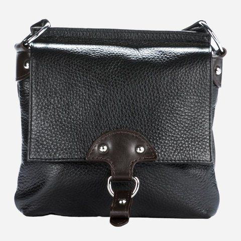 Сумка кросс-боди через плечо женская из натуральной кожи средняя ARTiS Bags 844 4620/4619 Черный/Коричневый (6501013824) 844 4620/4619 фото