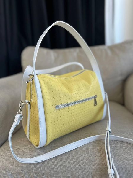 Сумка кожаная с короткими ручками ARTiS Bags 1712 4817-5113 желто-белая 1712 4817-5113 фото