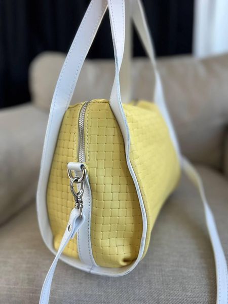 Сумка кожаная с короткими ручками ARTiS Bags 1712 4817-5113 желто-белая 1712 4817-5113 фото
