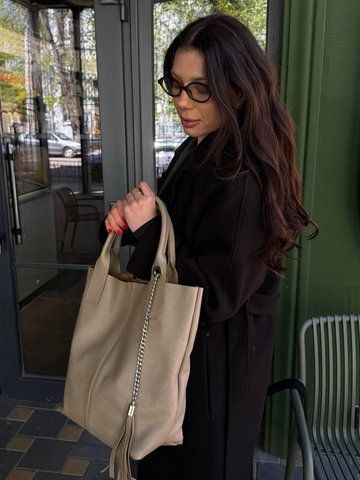 Сумка шоппер жіноча з натуральної шкіри містить формат А-4 ARTiS Bags 970 4222 темно-бежева 970 4222 фото