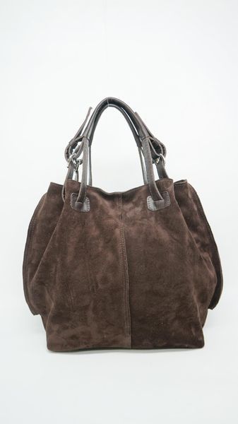 Сумка большая с короткими ручками из натуральной замши 985 202-4619 коричневая 985 202-4619 фото