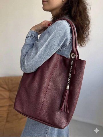 Сумка шоппер жіноча з натуральної шкіри містить формат А-4 ARTiS Bags 970 5631 бордова 970 5631 фото