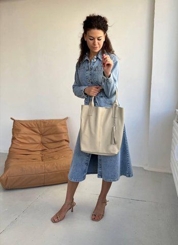 Сумка шоппер жіноча з натуральної шкіри містить формат А-4 ARTiS Bags 970 9183 бежева 970 9183 фото
