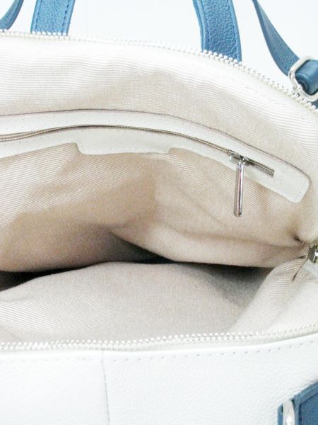 Рюкзак женский с натуральной кожи 16л вмещает формат А4 ARTiS Bags 949 9182-9343 бежевый с синим 949 9182-9343 фото