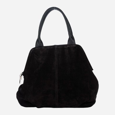 Сумка хобо женская из натуральной кожи большая ARTiS Bags 763 замш/4620 Черная 763 замш/4620 фото