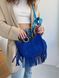 Сумка багет из натуральной замши и кожи двухсторонняя средняя ARTiS Bags 1824 синяя 1824 фото 2