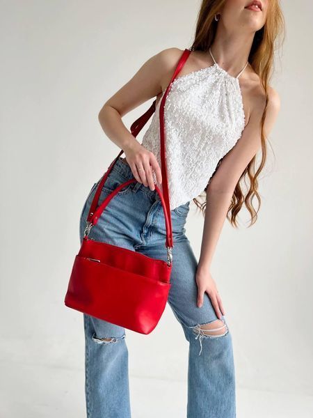 Сумка крос-боді через плече жіноча з натуральної шкіри середня ARTiS Bags 1777 4834_Червона 1777 4834 фото