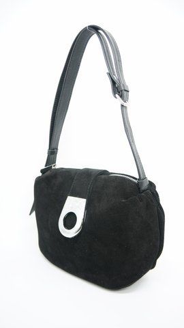 Сумка багет натуральна замшева зі шкіряною ручкою ARTiS Bags 1814 201-4620 чорна 1814 201-4620 фото