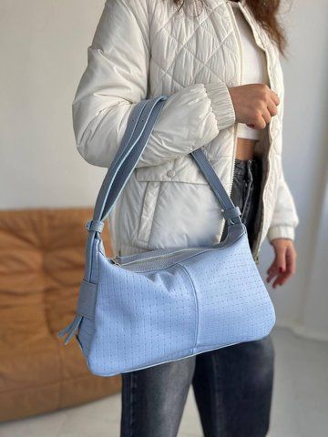 Сумка багет натуральна шкіра середня блакитна ARTiS Bags 1820 4814-30 1820 4814-30 фото